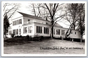 Postal K40/Chardon Ohio RPPC década de 1940 Chardon Lake's Inn RT 44 343 - Imagen 1 de 2