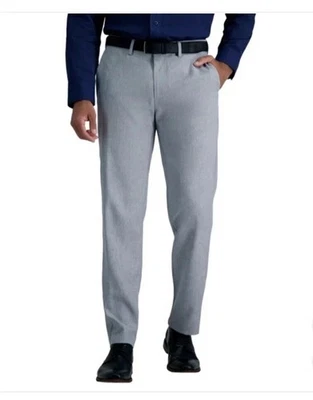 Haggar Men's Comfort Performance Stretch Dress Pants, Gray, 34x32 - Image 1 of 3