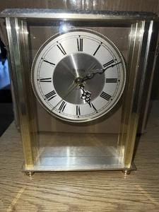 BULOVA Mantel, Shelf Or Table Quartz Bright Brass Clock (NO Pendulum) B1704 - Picture 1 of 7