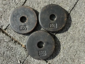 Lotto di tre piatti pesi stile pancake da 2,5 libbre - Foto 1 di 2