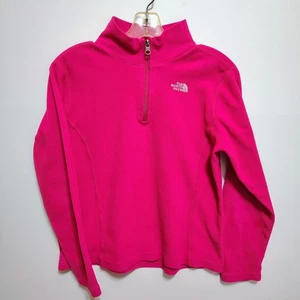 The North Face Fleece 1/4 Zip Pullover Jacket Hot Pink Girls Youth XL Fall - Picture 1 of 9