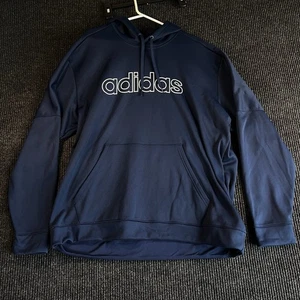 Adidas Climawarm Pullover Hoodie Blue Sz 2XL Front Pocket - Picture 1 of 10
