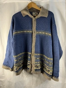 Jackpot by Carli Gry Cardigan Women’s Size 3 Fair Isle Patchwork 100% Wool - Picture 1 of 15