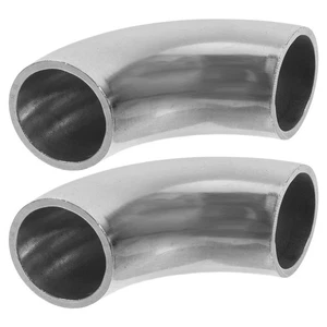 2 PCS Connector Bend Elbow Fitting Stainless Steel - Picture 1 of 12