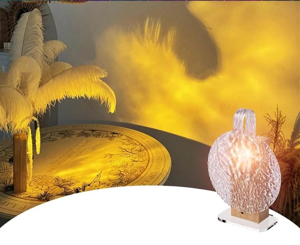 Dynamic Rotating Water Wave Lamp – Rechargeable LED Ambient Light for Relaxing  - Image 1 of 4