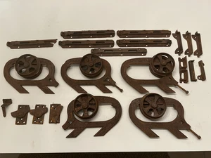 Lote De Colección De 5 CARRITO PUERTA BOLSILLO GRANERO Richards Wilcox Piezas Rodillos Soportes - Imagen 1 de 17