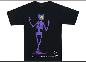 KAWS x Cactus Plant Flea Market T-shirt Size L Black New In Bag - Picture 1 of 8