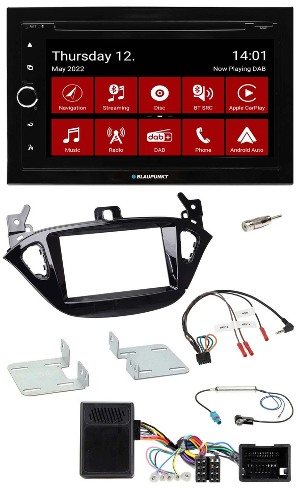 Blaupunkt Lenkrad DVD Bluetooth DAB 2DIN USB Autoradio für Opel Adam ab 2013 Cor - Bild 1 von 4