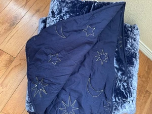 Pottery Barn Teen Harry Potter™ Magical Velvet Quilt Midnight Full Queen #Z1316 - Picture 1 of 11