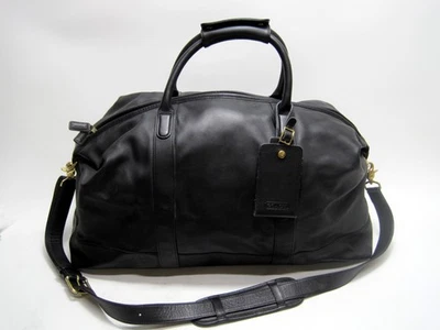 VTG Coach Black Leather Duffle Bag Weekender Carry On Luggage 0502 - Image 1 of 4