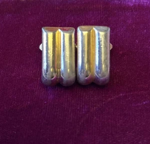 Vintage Swank Bicolor Silber & Gold Manschettenknöpfe Mid Century Modern Design - Bild 1 von 2