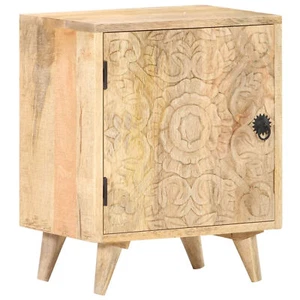 Carved Bedside Cabinet 40x30x50 Solid Wood D4W2 - Picture 1 of 12