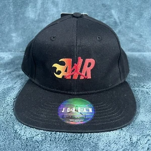 Air Jordan Youth Black SnapBack Flaming Adjustable Air Flame Hat - Picture 1 of 2