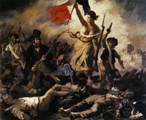 Stampa Liberty che guida il popolo di Eugène Delacroix Old Masters Fine Art 13x11 - Foto 1 di 1