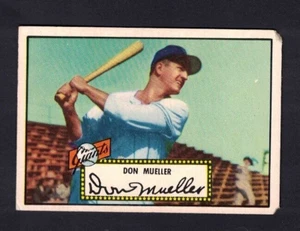 1952 Topps Set-Break # 52 Don Mueller VG-VG-EX  Crease Free Black  Back - Picture 1 of 2
