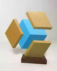 Michael Challenger Diary of a Cube Painted Wood Sculpture - Picture 1 of 4