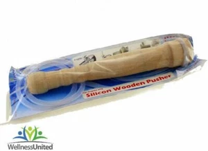 Angel Juicer Silicone Wooden Pusher + 2 Free Silicon Rings made with birch wood - Picture 1 of 1