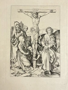 1850 Alois Petrak after Martin Schongauer Engraving Print Christ on the Cross - Picture 1 of 9