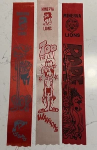 Vintage 1970s Minerva Lions High School Ohio OH Football Game Spirit Ribbons Lot - Picture 1 of 7