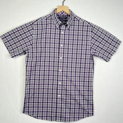 Rountree Yorke Shirt Mens Large Purple Plaid Slim Fit Button Down Casual - Image 1 of 4