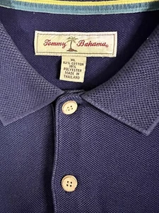 Camisa polo para hombre TOMMY BAHAMA mezcla de algodón logotipo azul marino talla XL - Imagen 1 de 8