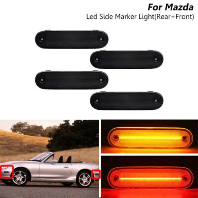 4PC Catarifrangenti side marker FUME' luci Per Mazda MX5 90-05/Mazda Miata 90-97 - Immagine 1 di 4