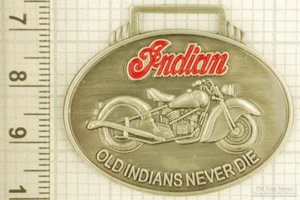 Sturdy key chain with a silver-plated & enamel Indian Motorcycles shield - Picture 1 of 2