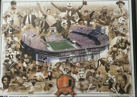Miami Hurricanes Orange Bowl Final Game Poster - unframed Cover