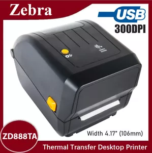Zebra ZD888TA Thermal Transfer Desktop Printer for Labels Print Width of 4.17 in - Picture 1 of 8