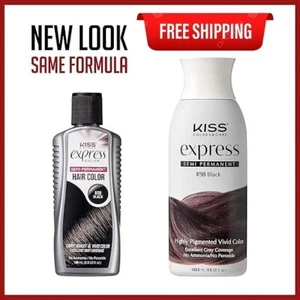 Kiss Express Semi-Permanent Hair Color, Black 3.5 Fluid Ounces - Free USA Ship - Picture 1 of 6