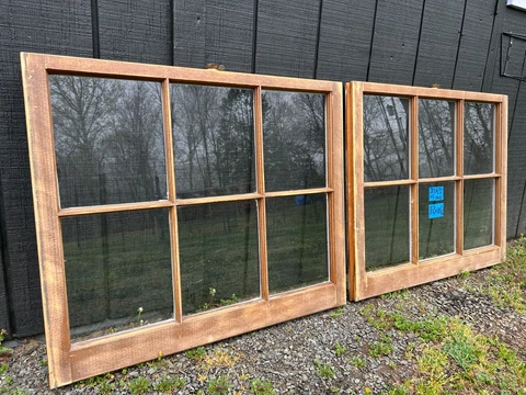 2 -31 x 26 Vintage Window Bottom sashes old 6 pane Frame  1966  Arts & Craft Cover