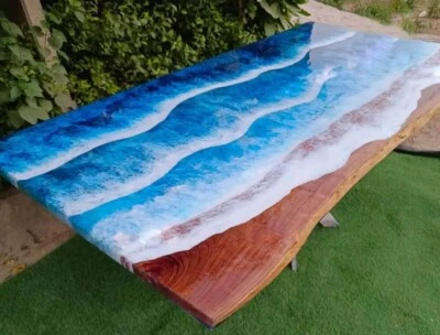 Ocean Epoxy Resin Dining Table | Epoxy Coffee Table for Home Decor - Image 1 of 4