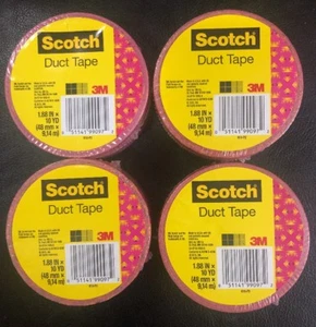 4 Rolls 3M Scotch Duct Tape Pink & Yellow Tribal 1.88" x 10 Yds - Picture 1 of 3