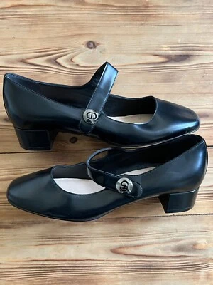 Christian Dior Black Patent Leather Baby D-Doll Mary Jane Pumps Size 37.5 EU|6.5 - Image 1 of 4