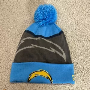 Chargers NFL New Era Fleece Lined Cuffed Knit Beanie Pom Pom One Size Fit Most - Picture 1 of 11