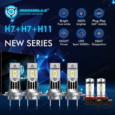 For BMW 323i 328i 335i 340i xDrive 6x White LED Headlight Fog Lamp Bulbs Combo - Image 1 of 4