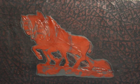 Vintage hand made leather wall decor plaque horses Cover