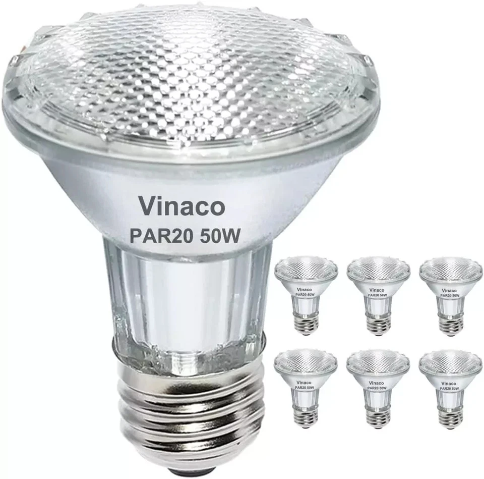 Par20 Bulbs, 6 Pack 120V 50W Par20 Flood Light Bulbs, E26 Medium Base Long - Image 1 of 1