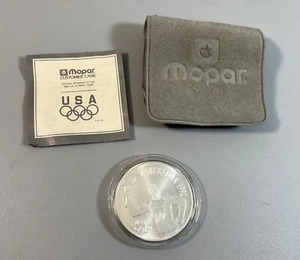 1992 Barcelona Olympics Mopar Rare Coin 1 Troy Oz .999 Fine Silver Round Medal - Picture 1 of 13