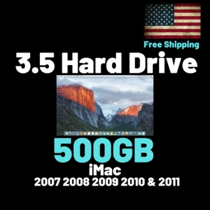 Hard Drive iMac 500GB Mid 2007 2008 2009 2010 2011 El Capitan 10.11 - Picture 1 of 4