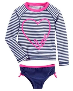 OSHKOSH B'GOSH Girls 12 Love Rashguard 2-Pc. Swim Set NWT - Picture 1 of 1