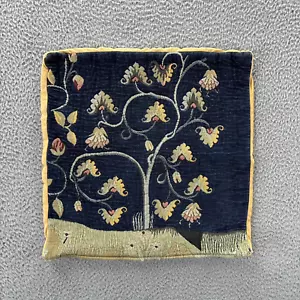 J Pansu Paris Floral Tapestry Pillow Cover 18” Blue Made in France COVER ONLY - Picture 1 of 7