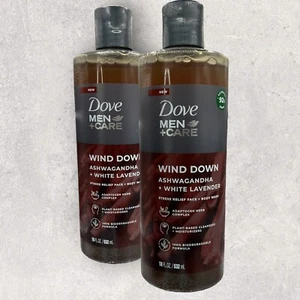 2 x Dove Men +Care WIND DOWN Body Wash Ashwagandha White Lavender 18fl oz EA - Picture 1 of 3