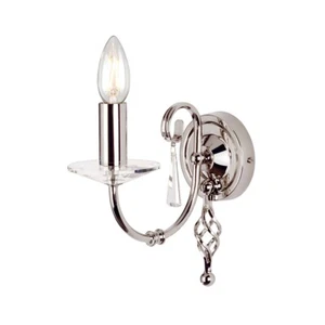 Lampada Luce da Parete Acciaio Nichel H 22 CM Pavimento Classico Candeliere - Foto 1 di 1