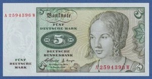 GERMANY - FEDERAL REPUBLIC -- 5 DEUTSCHE MARK ( 1960 ) -- UNC -- PICK 18a . - Picture 1 of 2