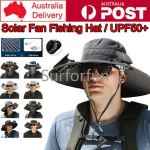 Sombrero de pesca con ventilador solar de ala ancha para hombre sombrero para el sol con 2 ventiladores carga USB exterior - Imagen 1 de 27