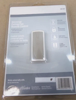 Hunter Hampton Bay Univeral Ceiling Fan Remote Control #340 887 New - Sealed - Image 1 of 4