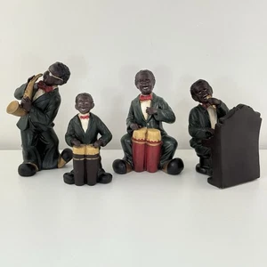 Juego de 4 estatuillas de cerámica de músico de jazz ver las fotos banda afroamericana - Imagen 1 de 16