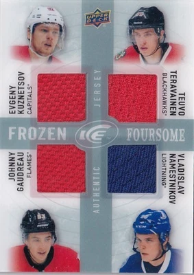 2014-15 U D Ice Frozen Foursome #FFRC2 Kuznetsov/Teravainen/Gaudreau/Namestnikov - Image 1 of 2