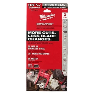 Milwaukee 48-39-0609 35-3/8" 8-10 TPI Extreme Thick Metal Bandsaw Blades 3PK - Picture 1 of 4